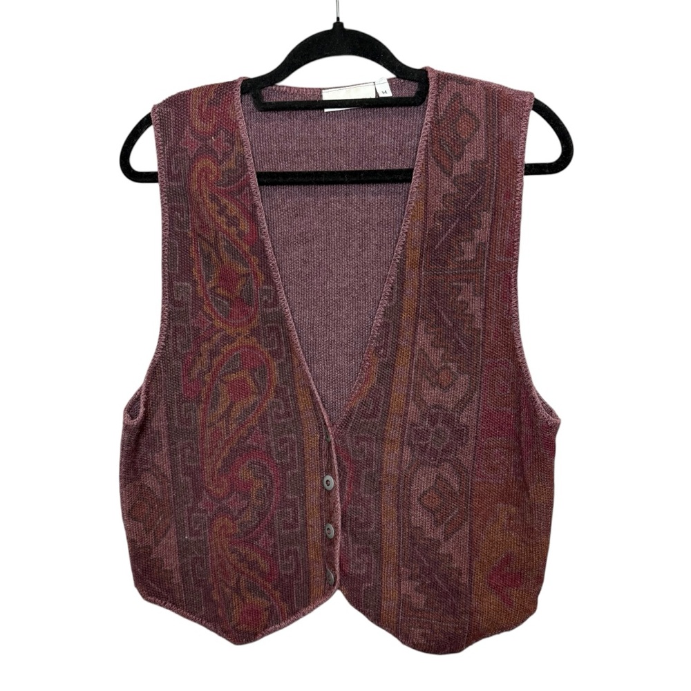 Vintage Paisley Knit Vest by‎ Paris Sport Club Size Medium